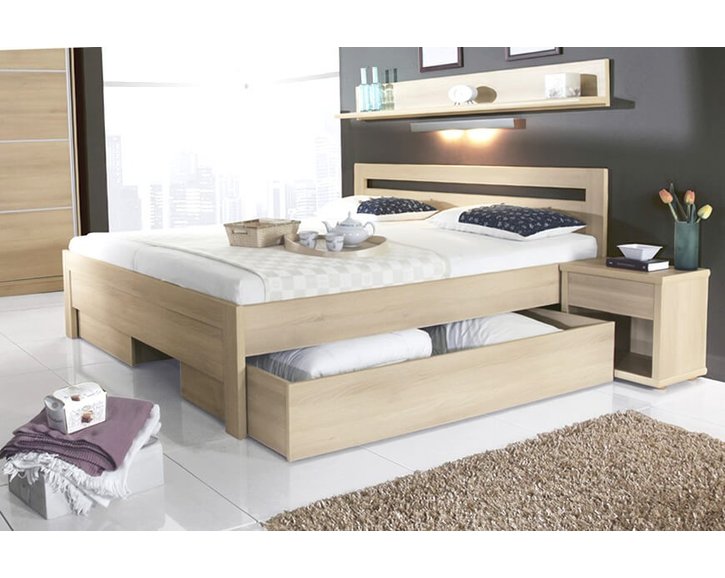 Úložný prostor pod postel 3/4, masiv buk cink jádrový