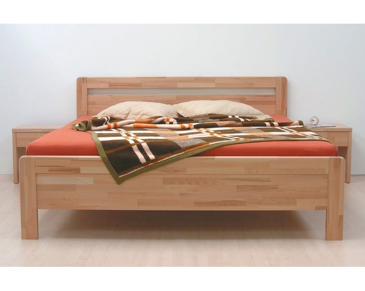 Zvýšená postel z masivu Karlo-oblé, masiv buk cink