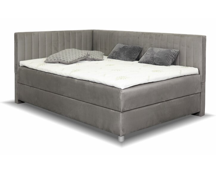 Rohová postel boxspring s úložným prostorem NOVO s čely, 120x200cm Rohová postel boxspring s úložným prostorem NOVO s čely, 120x200cm