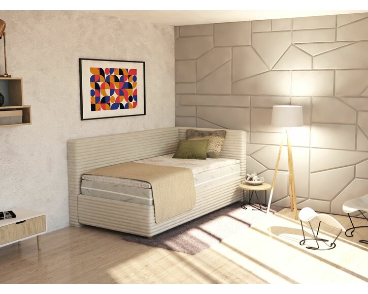 Čalouněná postel s úložným prostorem Sono