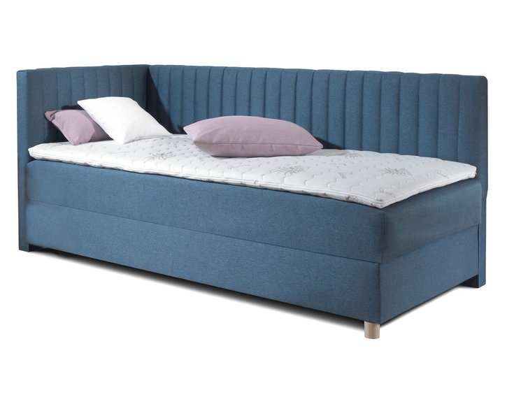 Rohová postel boxspring s úložným prostorem NOVO s čely Rohová postel boxspring s úložným prostorem NOVO s čely