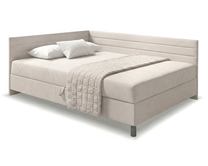 Čalouněná postel s čely a úložným prostorem Elite, 140x200 cm