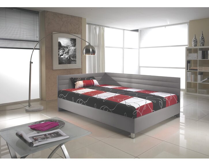 Čalouněná postel s čely a úložným prostorem Elite, 140x200 cm