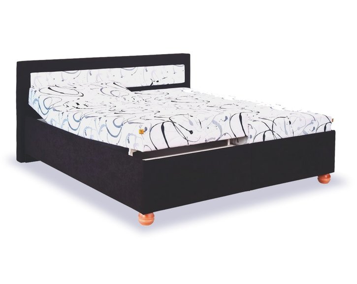 Zvýšená čalouněná postel s úložným prostorem Malvína Zvýšená čalouněná postel s úložným prostorem Malvína