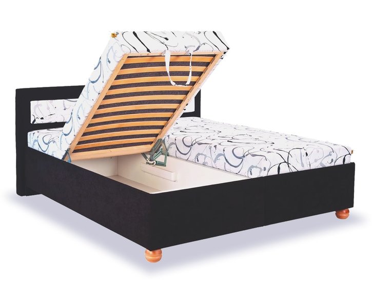 Zvýšená čalouněná postel s úložným prostorem Malvína Zvýšená čalouněná postel s úložným prostorem Malvína