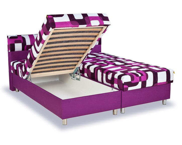 Zvýšená čalouněná postel s úložným prostorem Pamela