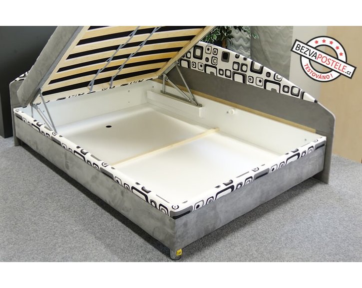 Čalouněná postel s čely a úložným prostorem Alexa Čalouněná postel s čely a úložným prostorem Alexa