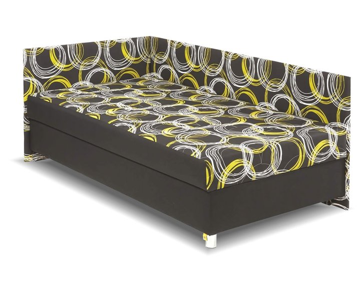 Čalouněná postel s čely a úložným prostorem Nikola