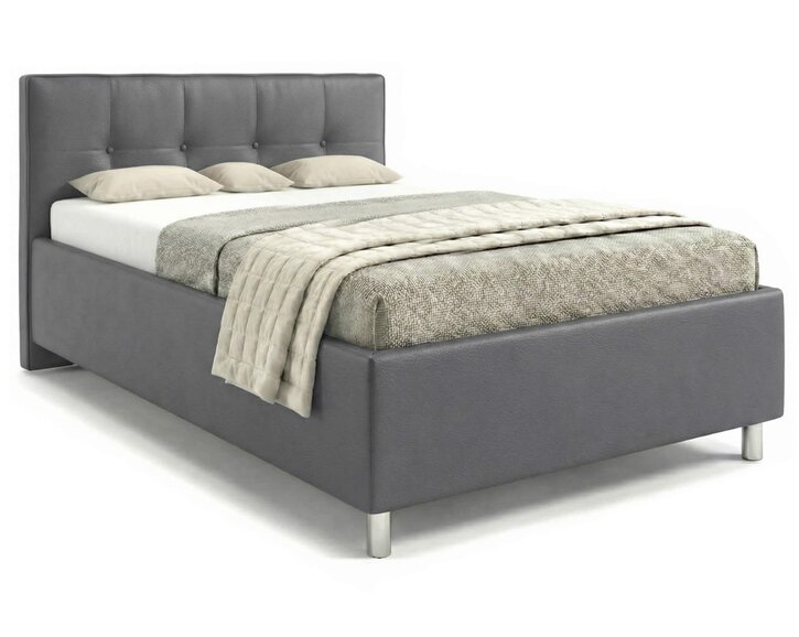 Čalouněná postel s úložným prostorem Crissy, 140x200, tmavě šedá