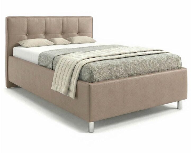 Čalouněná postel s úložným prostorem Crissy, 140x200, hnědošedá