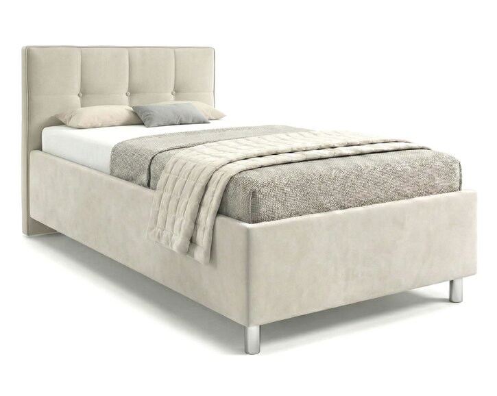 Čalouněná postel s úložným prostorem Crissy, 90x200, hnědošedá