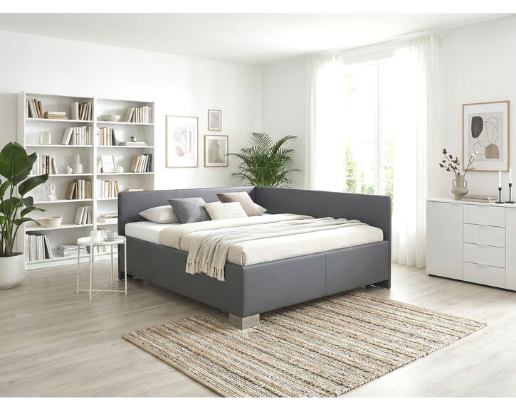 Čalouněná postel dvoulůžko s úložným prostorem Ryana