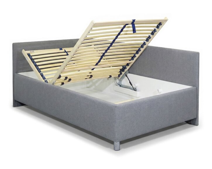 Zvýšená čaluná postel s úložným prostorem Ryana, 120x200