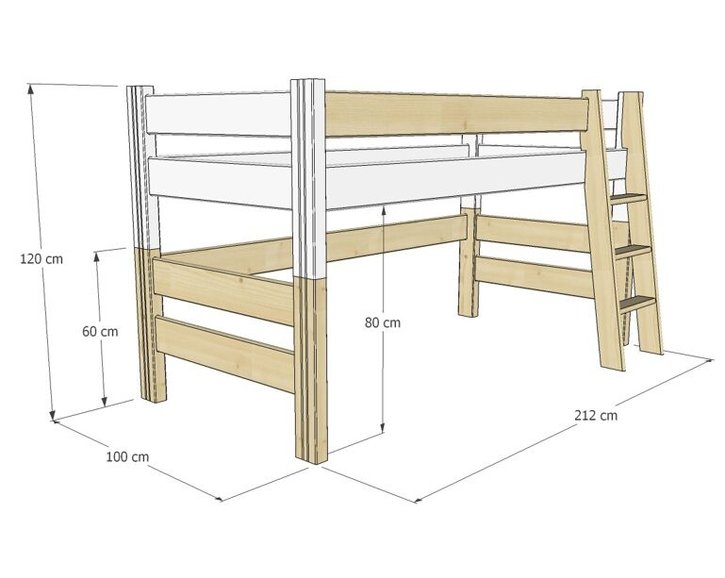 Dětská postel zvýšená Sendy 300B/02B