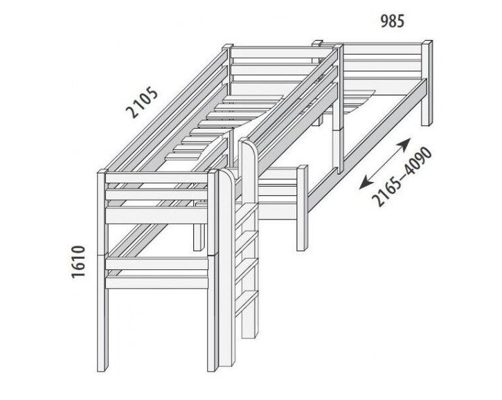 Palanda posuvná DOMINO D860/BC nízká, masiv buk Palanda posuvná DOMINO D860/BC nízká, masiv buk