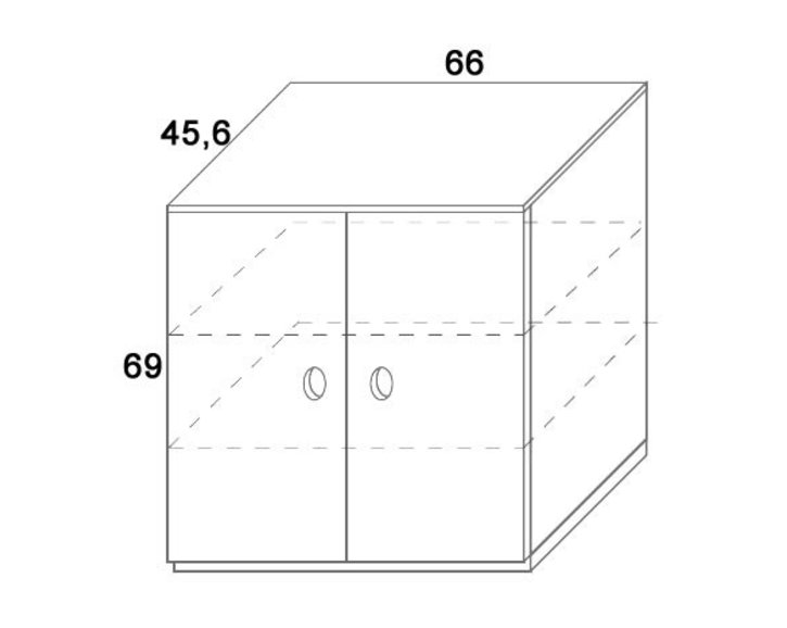 Komoda 2-dvířková D412/BC-Domino, masiv buk Komoda 2-dvířková D412/BC-Domino, masiv buk