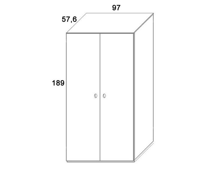 Pološatní skříň 2-dvířková D506/BC-Domino, masiv buk Pološatní skříň 2-dvířková D506/BC-Domino, masiv buk