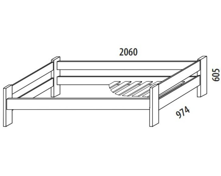 Dětská poschoďová postel - palanda MAX 258/BC nízká, masiv buk