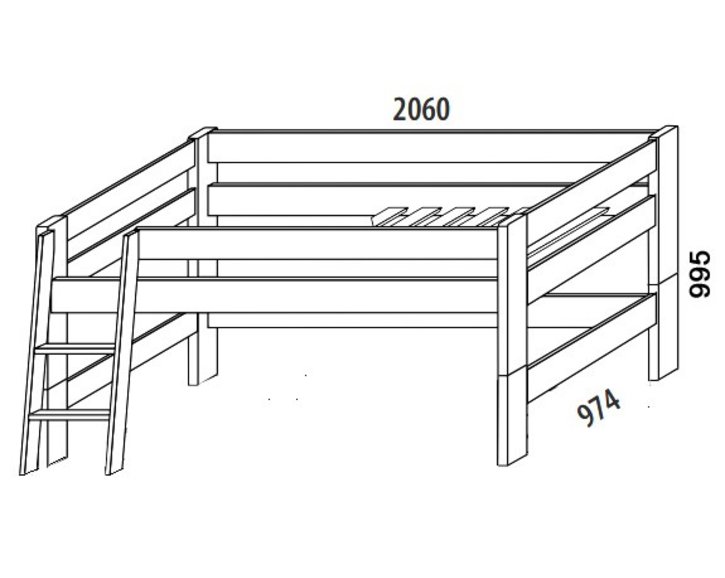Dětská poschoďová postel - palanda MAX 258/BC nízká, masiv buk Dětská poschoďová postel - palanda MAX 258/BC nízká, masiv buk