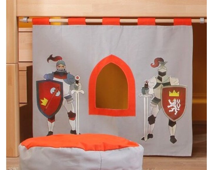 Textilní domeček Hrad D256, boční - ke zvýšeným postelím- Domino