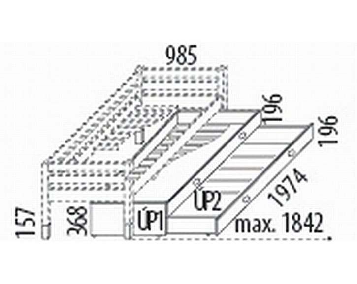 Výsuvná přistýlka s úložným prostorem D103, masiv smrk