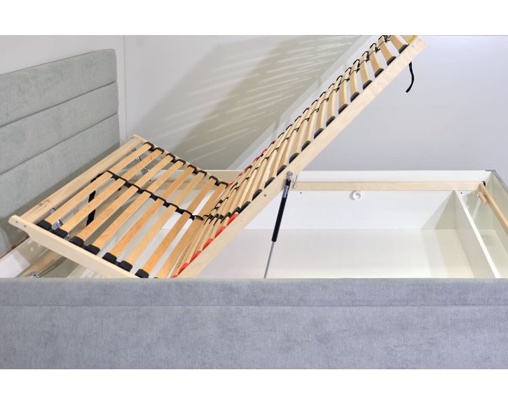 Čalouněná postel s úložným prostorem Fontana, 90x200 cm