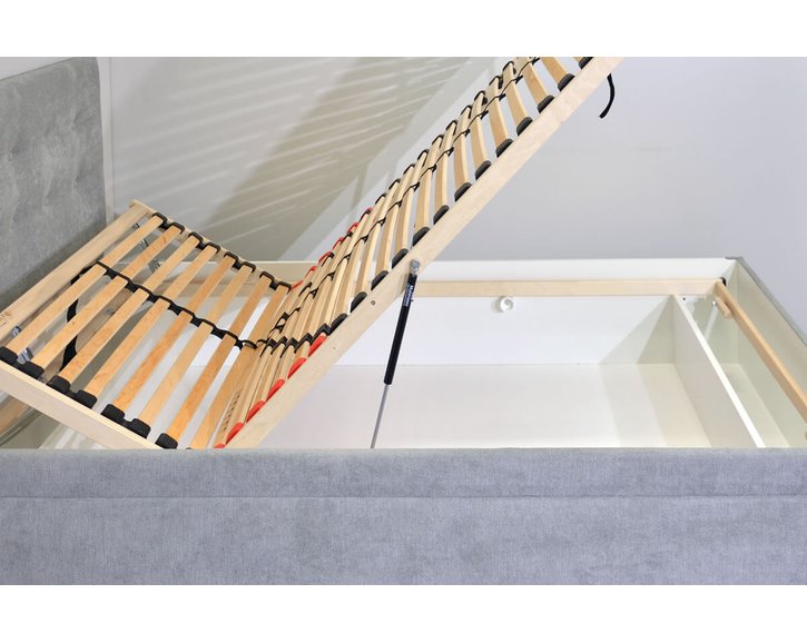 Čalouněná postel s úložným prostorem Laterna, 90x200 cm