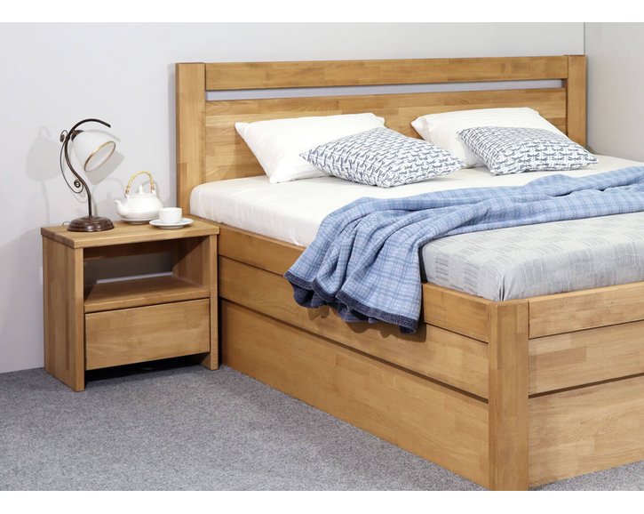 Noční stolek CAMPUS, masiv buk