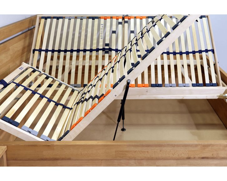 Zvýšená postel s úložným prostorem Klementin, masiv buk