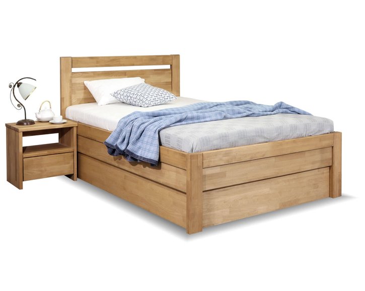 Zvýšená postel s úložným prostorem Klementin, 140x200, masiv buk Zvýšená postel s úložným prostorem Klementin, 140x200, masiv buk