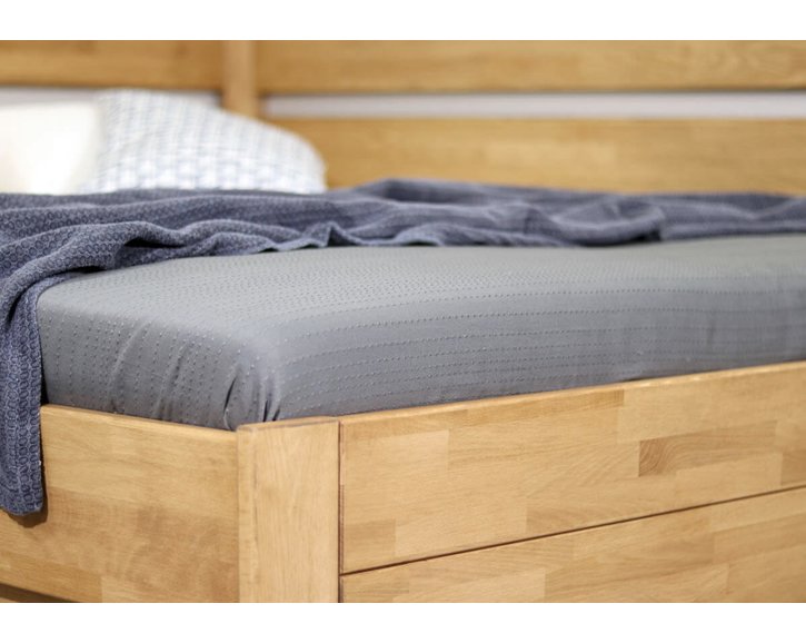 Zvýšená postel z masivu Academia, 140x200, masiv buk, Pravá