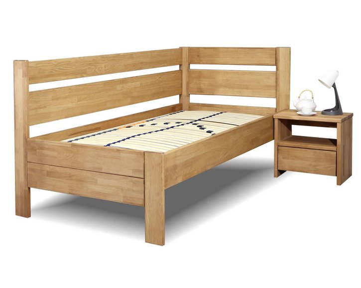 Zvýšená postel z masivu Academia, 80x200, 90x200, masiv buk, Levá