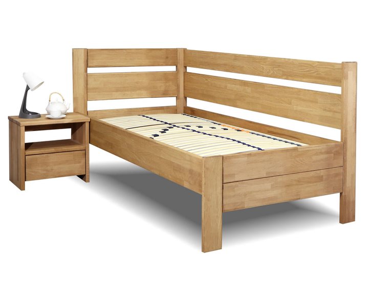 Zvýšená postel z masivu Academia, 80x200, 90x200, masiv buk, Pravá
