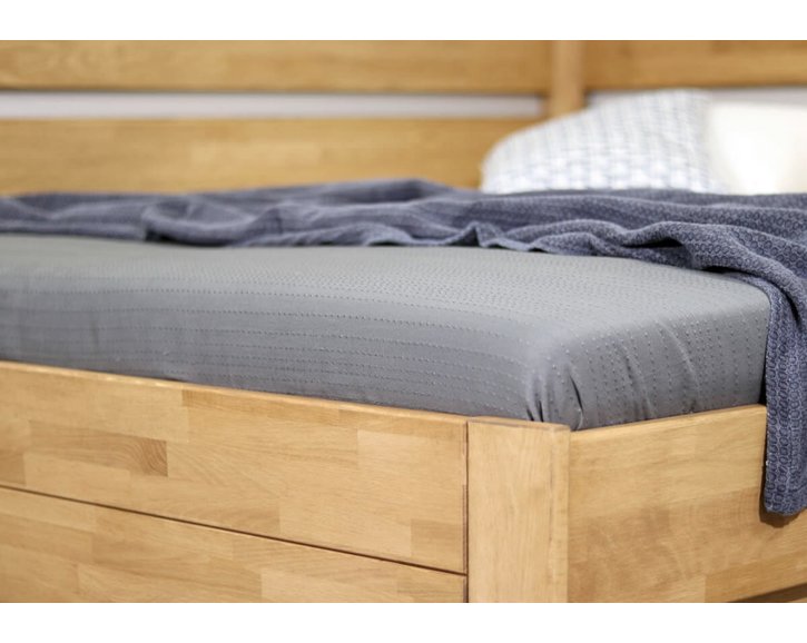 Zvýšená postel s úložným prostorem Academia, 80x200, 90x200, masiv buk, Levá