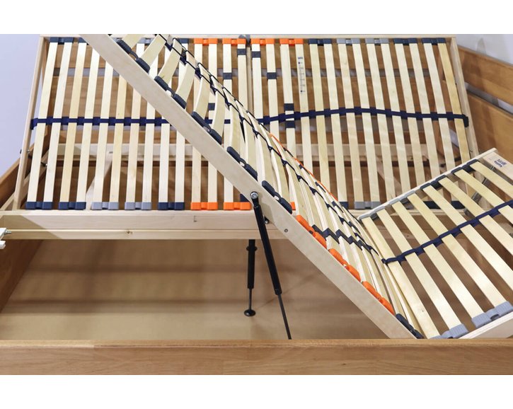 Postel s úložným prostorem Academia, masiv buk