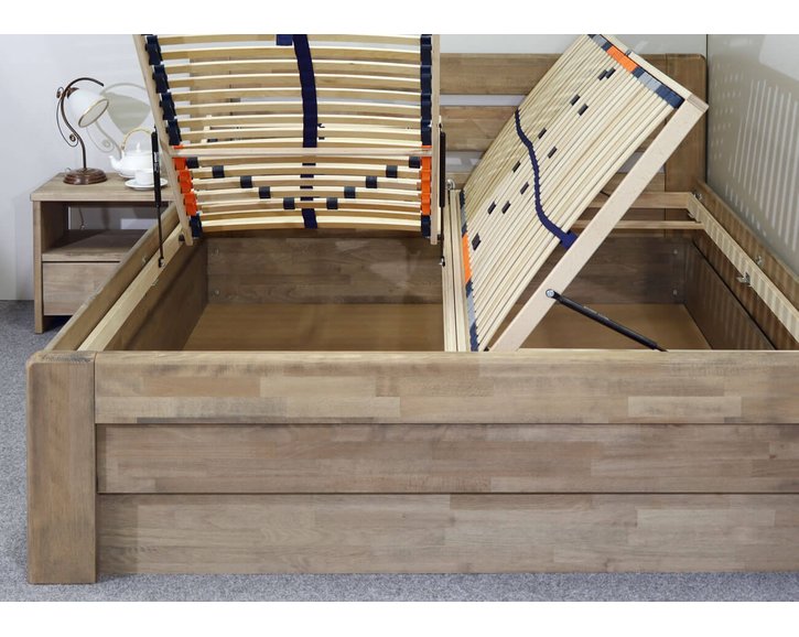 Postel dvoulůžko s úložným prostorem Primátor, masiv buk Postel dvoulůžko s úložným prostorem Primátor, masiv buk