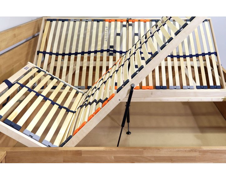 Postel dvoulůžko s úložným prostorem Orfeus, masiv buk