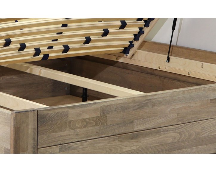 Postel s úložným prostorem Mistral, 140x200, masiv buk