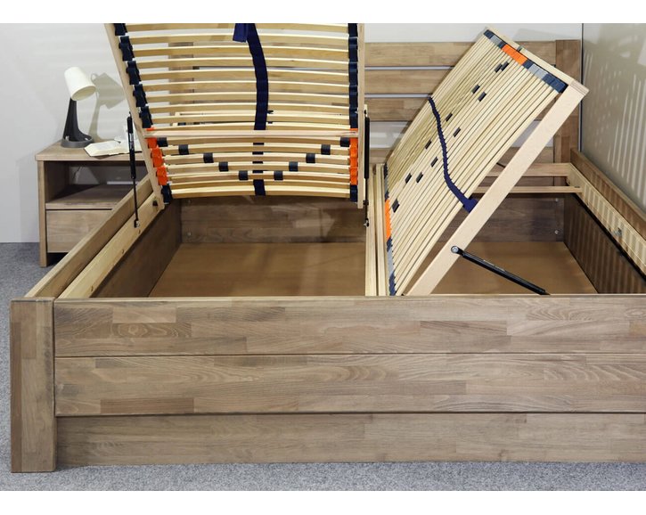 Postel s úložným prostorem Mistral, masiv buk