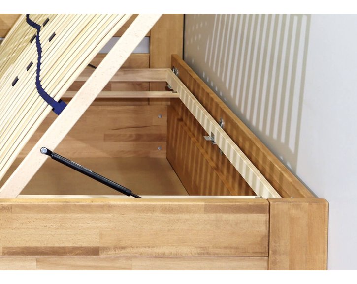 Zvýšená postel s úložným prostorem Orfeus, 80x200, 90x200, masiv buk
