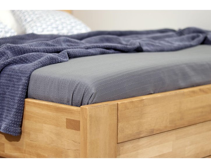 Zvýšená postel s úložným prostorem Orfeus, 80x200, 90x200, masiv buk