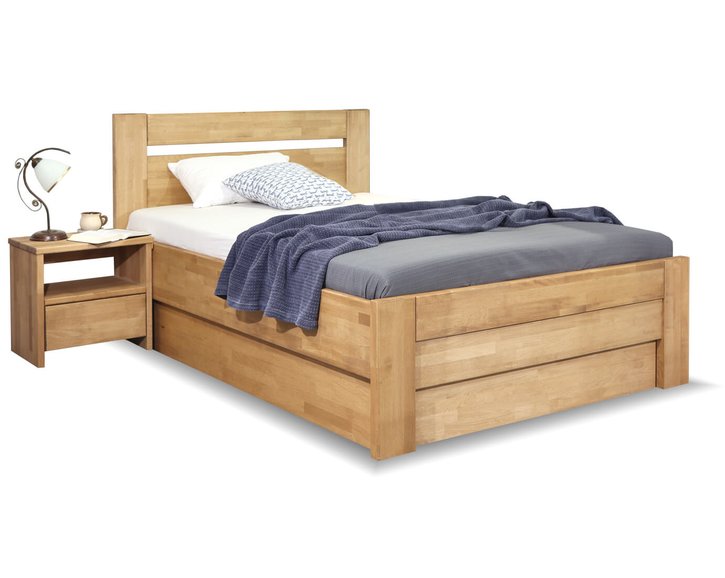 Zvýšená postel s úložným prostorem Orfeus, 140x200, masiv buk Zvýšená postel s úložným prostorem Orfeus, 140x200, masiv buk