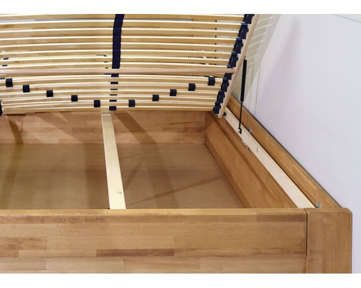 Postel s úložným prostorem Orfeus, masiv buk, 140x200