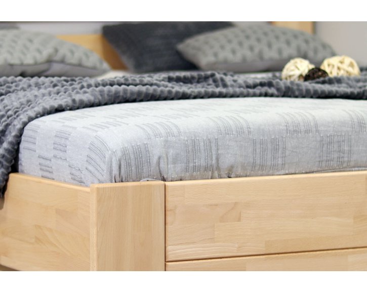 Postel s úložným prostorem Trinity, 80x200, 90x200, masiv buk