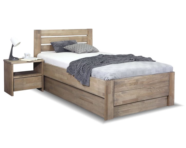 Zvýšená postel s úložným prostorem Mistral, masiv buk, 120x200 Zvýšená postel s úložným prostorem Mistral, masiv buk, 120x200