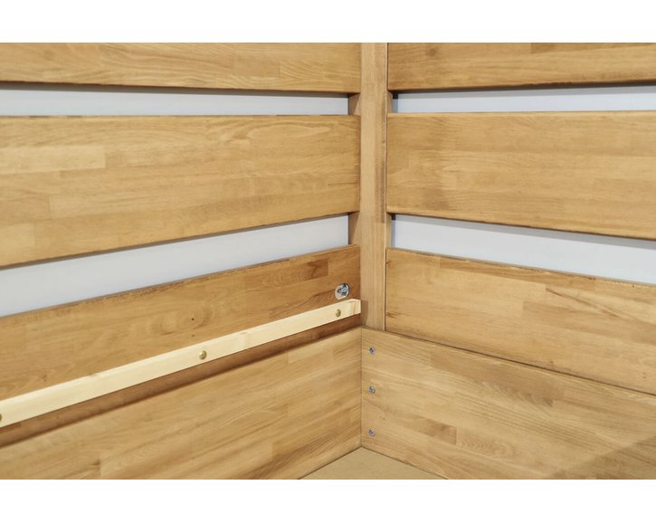 Postel s úložným prostorem Academia, 120x200, masiv buk, Levá