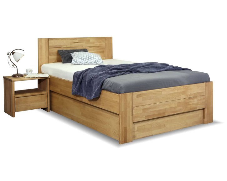 Zvýšená postel s úložným prostorem Trinity 2, masiv buk, 120x200 Zvýšená postel s úložným prostorem Trinity 2, masiv buk, 120x200