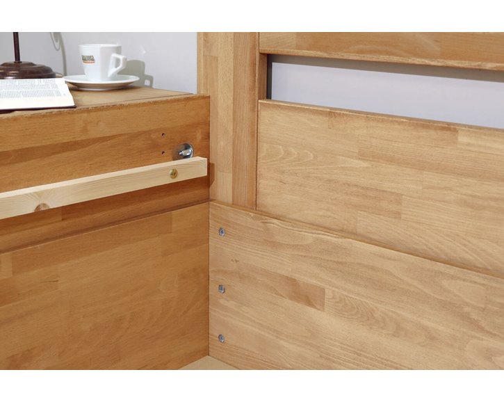 Postel s úložným prostorem Trinity 2, 80x200, 90x200, masiv buk