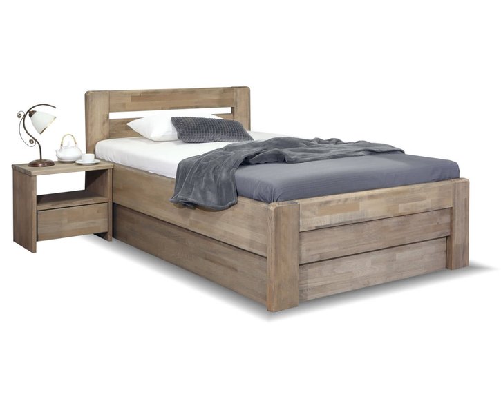 Zvýšená postel s úložným prostorem Primátor, masiv buk, 120x200 Zvýšená postel s úložným prostorem Primátor, masiv buk, 120x200