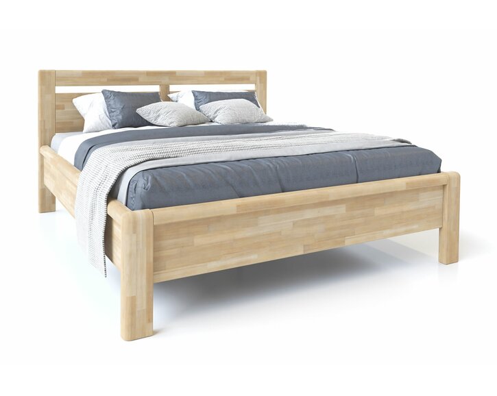 Detail postele - dvoulůžko z masivu Cornelia